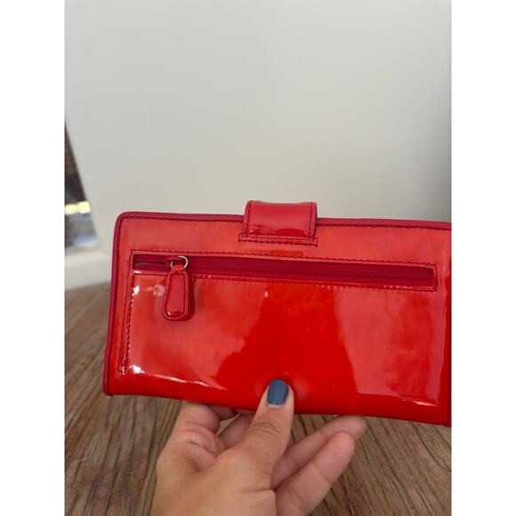 Vintage Brighton Red Patent Leather Wallet NWOT - Picture 2 of 6